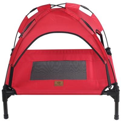 Charlies Pet Elevated Bed With Tent Red