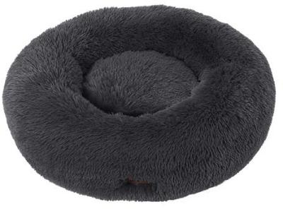 Charlies Pet Faux Fur Fuffy Calming Pet Bed Nest Charcoal
