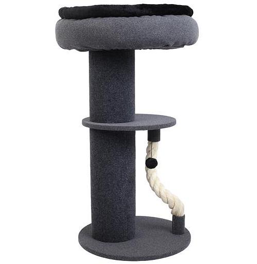 Charlies Pet Higher Cat Tree Scratching Tower With Snuggle Bed Dark Grey Black Each