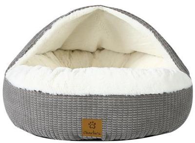 Charlies Pet Snuggle Hooded Nest Silver
