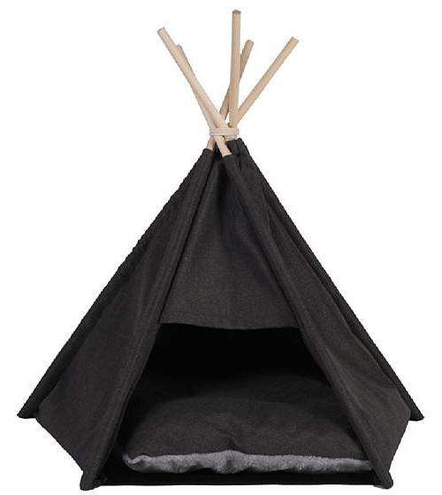 Charlies Premium Faux Linen Pet Tent Dark Grey