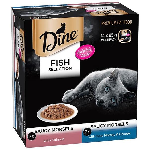 Dine Multipack Classic Collection Saucy Morsels Fish Selection Wet Cat Food Tray 42 X 85g