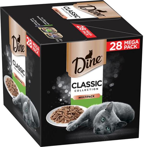 Dine Multipack Classic Collection Slices With Succulent Chicken And Slices With Tender Turkey Wet Cat Food Tray 28 X 85g