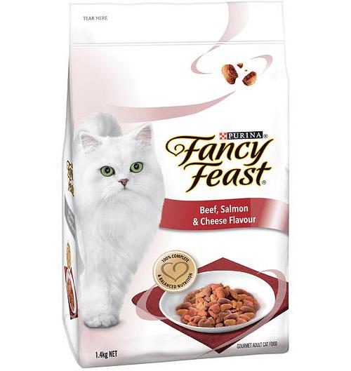Fancy Feast Dry Cat Food Beef Salmon And Cheese Flavour 1.4kg