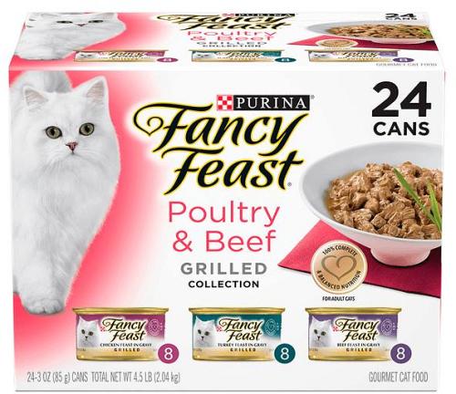 Fancy Feast Variety Pack Classic Beef Poultry Grilled Wet Cat Food 48 X 85g