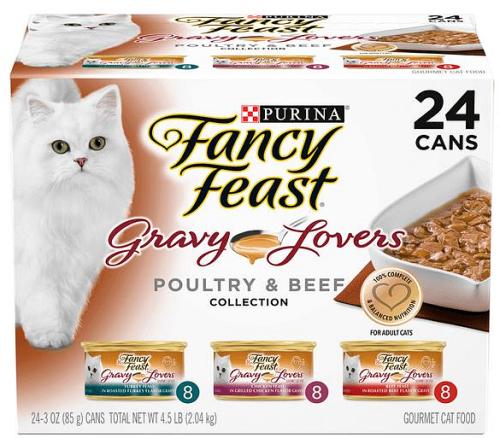 Fancy Feast Variety Pack Gravy Lovers Poultry Beef Wet Cat Food 24 X 85g