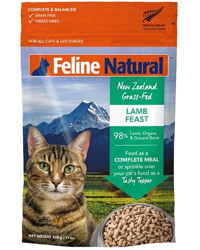 Feline Natural Grain Free Lamb Flavour Freeze Dried Cat Food 640g