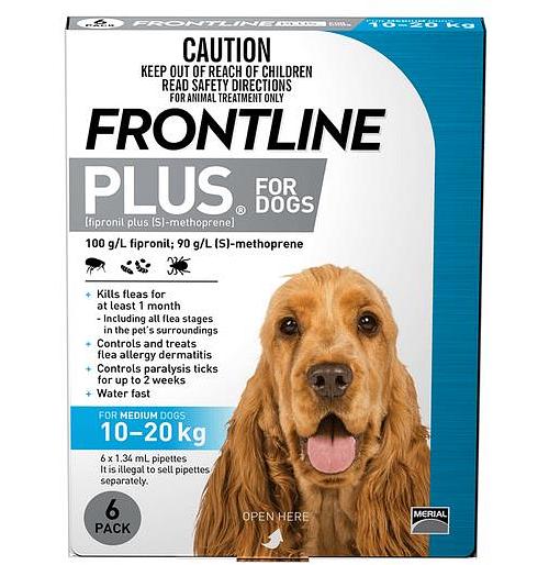 Frontline Plus Medium Dog Blue 12 Pack