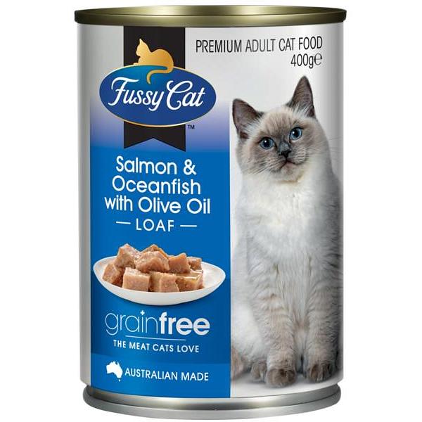 Fussy Cat Grain Free Wet Food Adult Salmon And Ocean Fish 12 X 400g