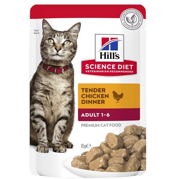 Hills Science Diet Adult Cat Optimal Care Chicken Wet Pouches 48 X 85g