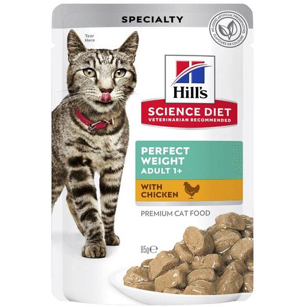 Hills Science Diet Adult Cat Perfect Weight Wet Pouches 48 X 85g