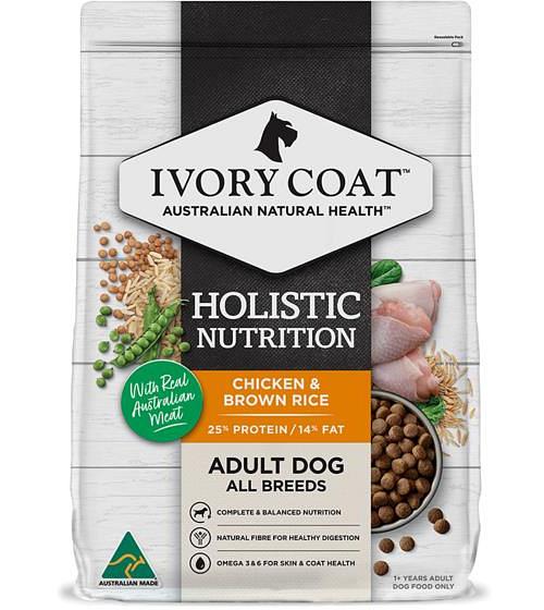 Ivory Coat Holistic Nutrition Dry Dog Food Adult Chicken And Brown Rice 8kg