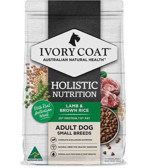 Ivory Coat Holistic Nutrition Dry Dog Food Small Breed Adult Lamb And Brown Rice 16kg