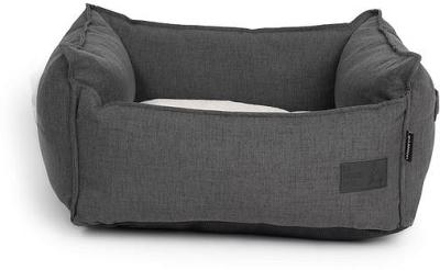 La Doggie Vita Dog Bed Linen High Side Stone Black X