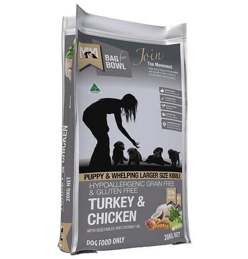 Meals For Mutts Grain Free Turkey Chicken Large Kibble Puppy 9kg