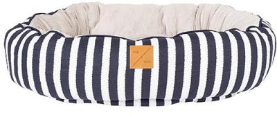 Mog And Bone Reversible Circular Bed Navy Hamptons Stripe