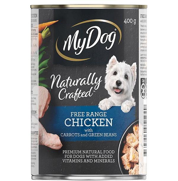 My Dog Naturally Crafted Free Range Chicken Carrots And Green Beans Wet Dog Food 24 X 400g