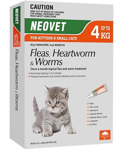 Neovet Flea And Worming For Kittens And Small Cats 3 Pack