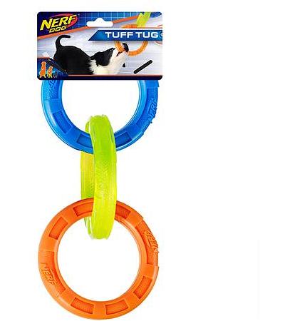Nerf Dog Tpr 3 Ring Tug Toy Each
