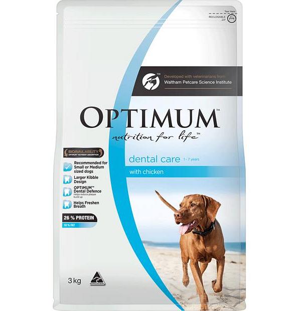 Optimum Adult Dental Care Dry Dog Food With Chicken 3kg