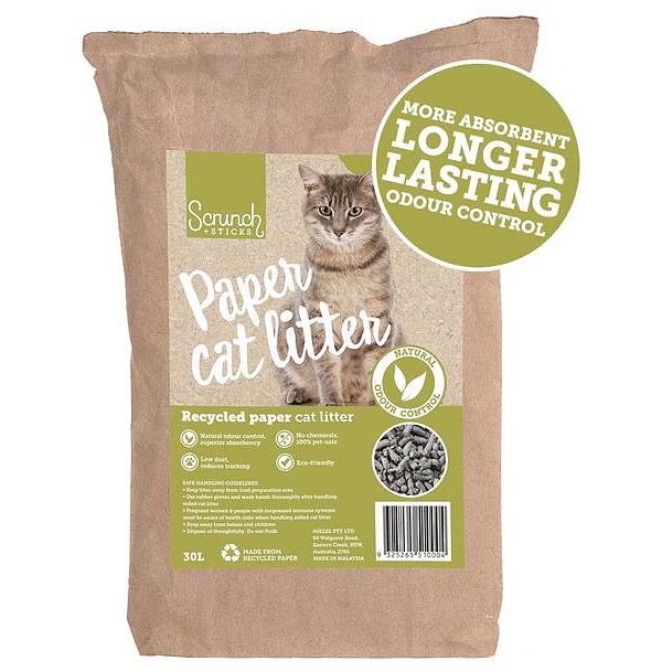Scrunch And Sticks Natural Recycled Paper Cat Litter 6L