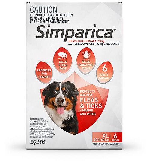 Simparica Flea Tick Chews Extra Large Dog 12 Pack