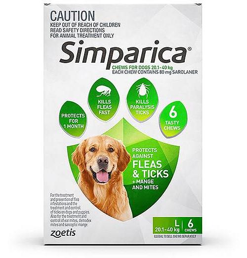 Simparica Flea Tick Chews Large Dog 12 Pack