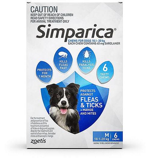 Simparica Flea Tick Chews Medium Dog 12 Pack