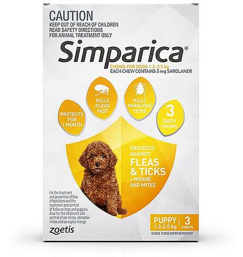 Simparica Flea Tick Chews Puppy 3 Pack