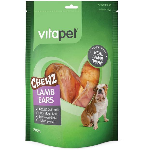 Vitapet Dog Treats Chewz Lamb Ears 200g