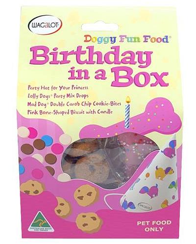 Wagalot Doggy Fun Food Birthday In A Box Pink Dog Treats Each