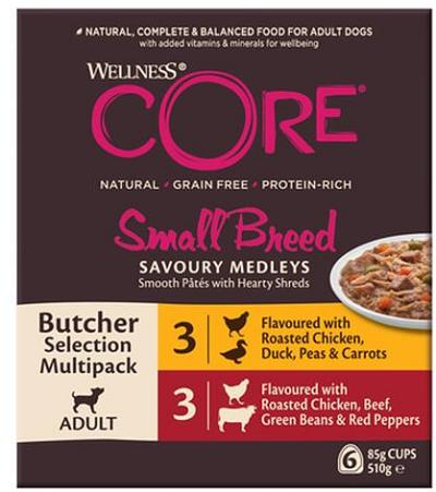 Wellness Core Savoury Medleys Butchers Selection Multipack Wet Dog Food 6 X 85g