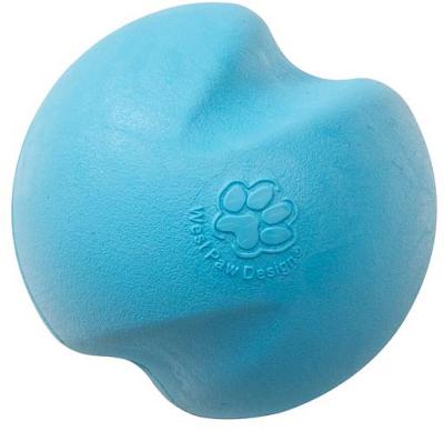 West Paw Jive Zogoflex Fetch Ball Tough Dog Toy Blue