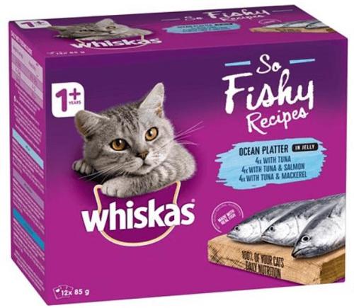 Whiskas Wet Cat Food So Fishy Ocean Delights 24 X 85g