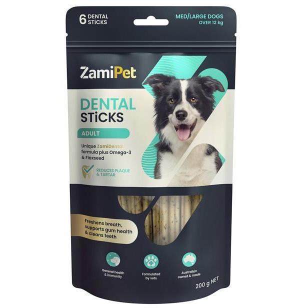 Zamipet Adult Dog Dental Sticks 6 Pieces 200g 6 Chews