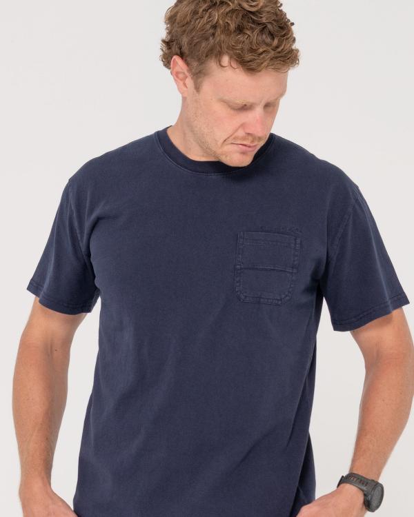 Elbow Grease Short Sleeve Tee - Navy Blue Rusty Australia, XXL / Navy Blue