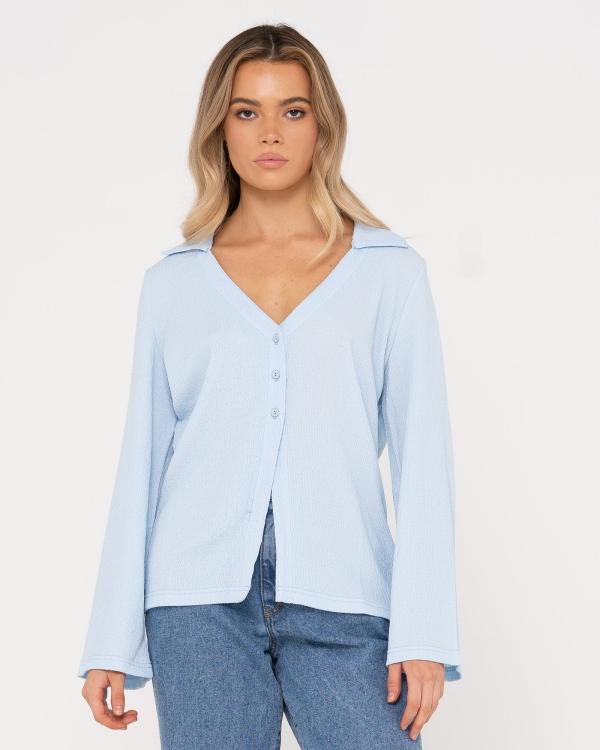 Maeve Long Sleeve Shirt - Celestial Blue Rusty Australia, 12 / Celestial Blue