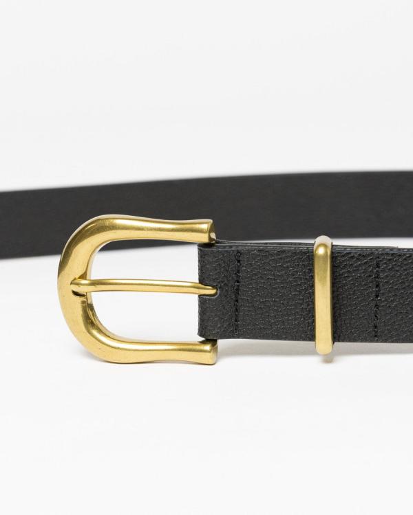 Mary High Waisted Leather Belt - Black Rusty Australia, L / Black