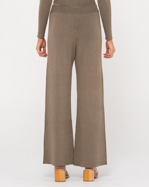 Solace Wide Leg Lounge Pant - Olive Green Rusty Australia, 6 / Olive Green