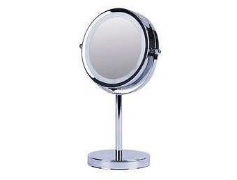 Allure Vogue Illuminated Metal Double Sided Mirror - Silver