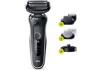 Braun Series 5 Easy Rinse Electric Shaver with Beard Trimmer Head & Charging Stand