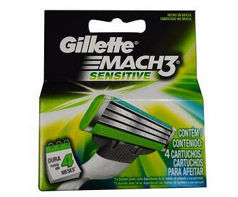 Gillette Mach 3 Sensitive Blades Refill 4 Pack
