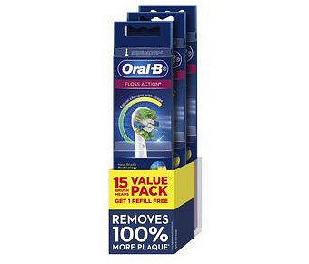 Oral-B FlossAction Electric Toothbrush Replacement Brush Head Refills 15 Pack
