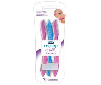 Schick Hydro Silk Touch-Up Multipurpose Exfoliating Facial Razor and Eyebrow Shaper - 3 pack