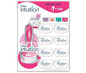 Schick Intuition Razor + 9 Pack Refill - Berry