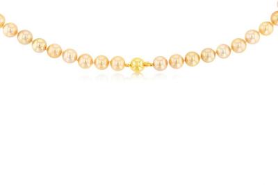 Golden Southsea 6-10mm Pearl Strand with 9ct Yellow Gold Clasp