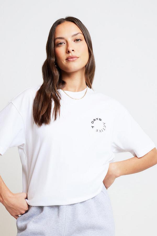 7 Days Active Organic Logo Tee White