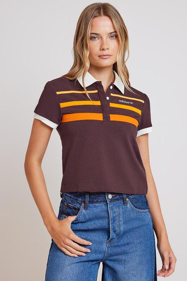 Adidas Originals 80's Slim Polo Shirt Shadow Brown