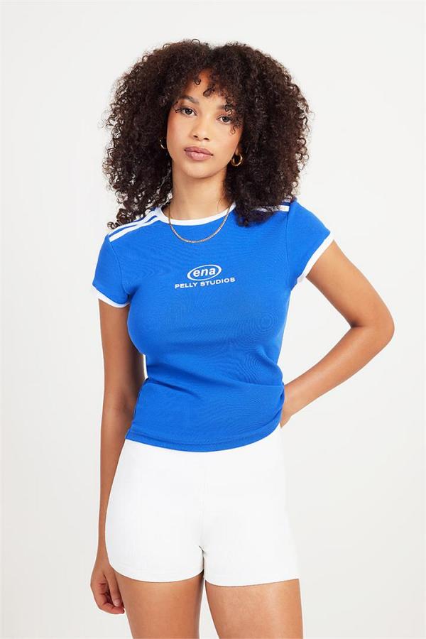 Ena Pelly Fitted Sports Tee Blue/White
