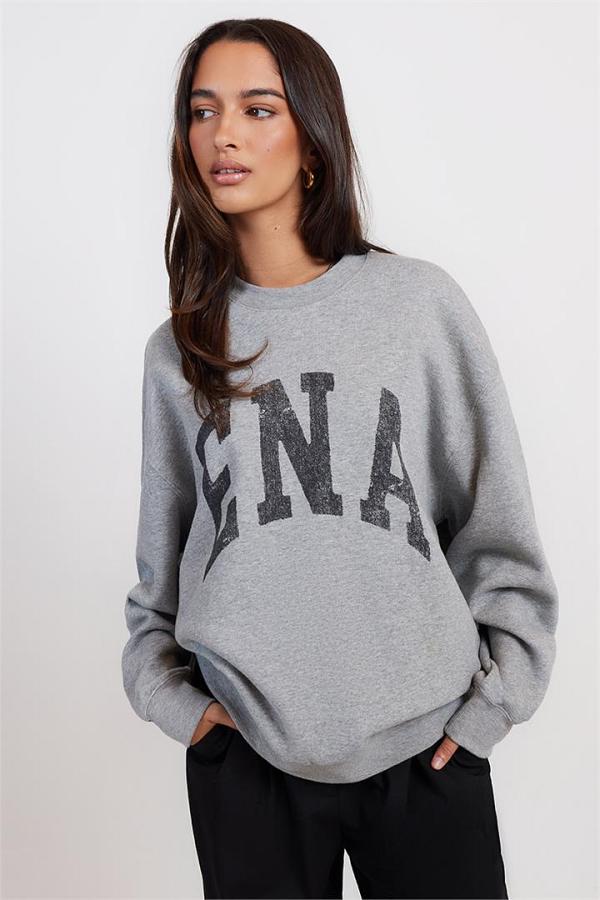 Ena Pelly Lilly Oversized Sweater Mid Grey Marle